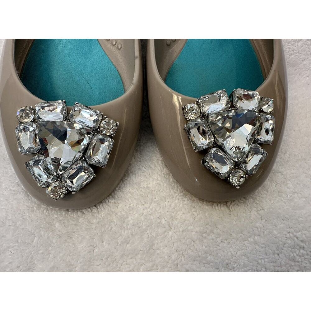 oka B Crystal Embellished Waterproof Jelly Ballet Flats Gray Size - Picture 5 of 10